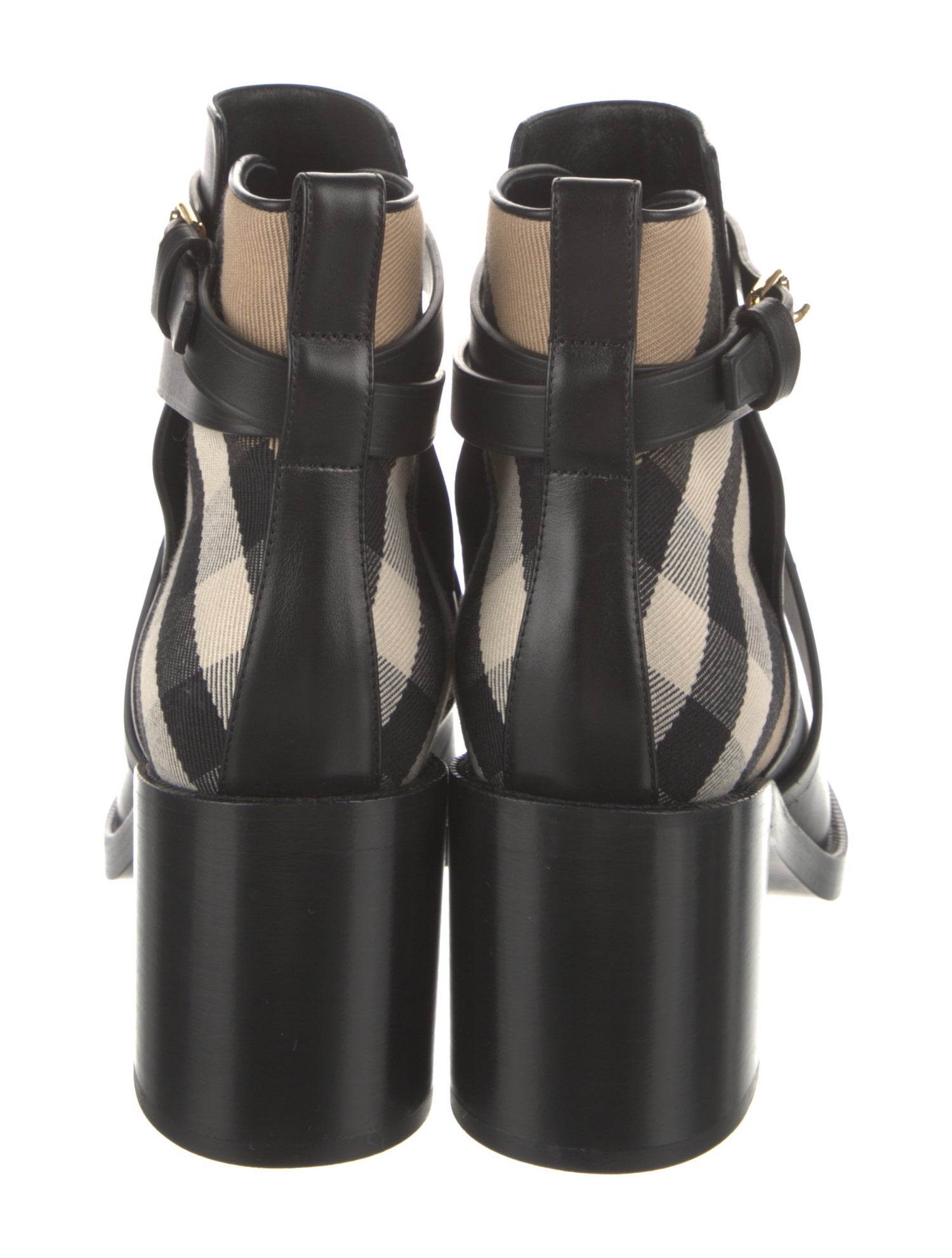 Burberry House Check Pattern Leather Boots